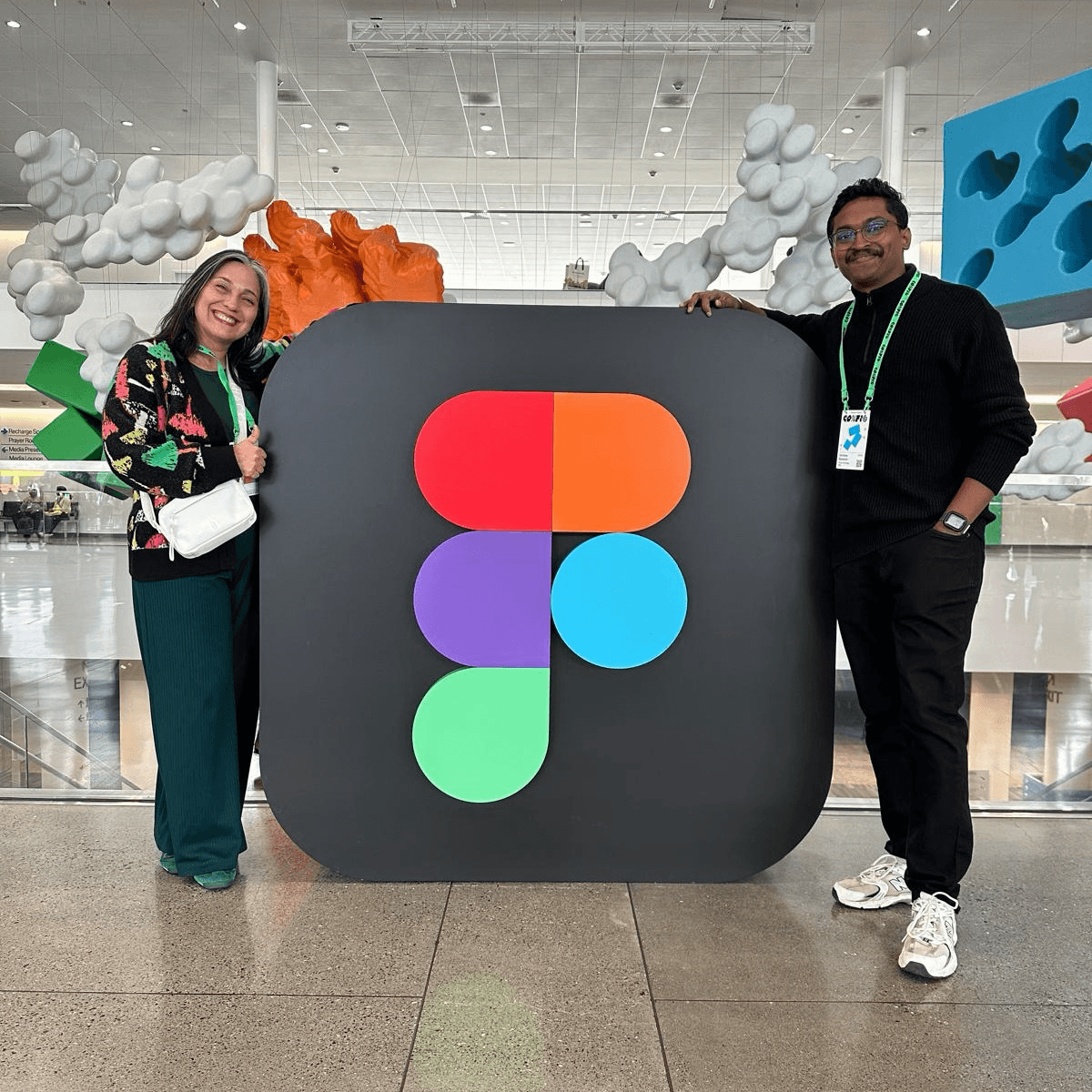 With my coworker Samantha Farias at Figma Config, San Francisco